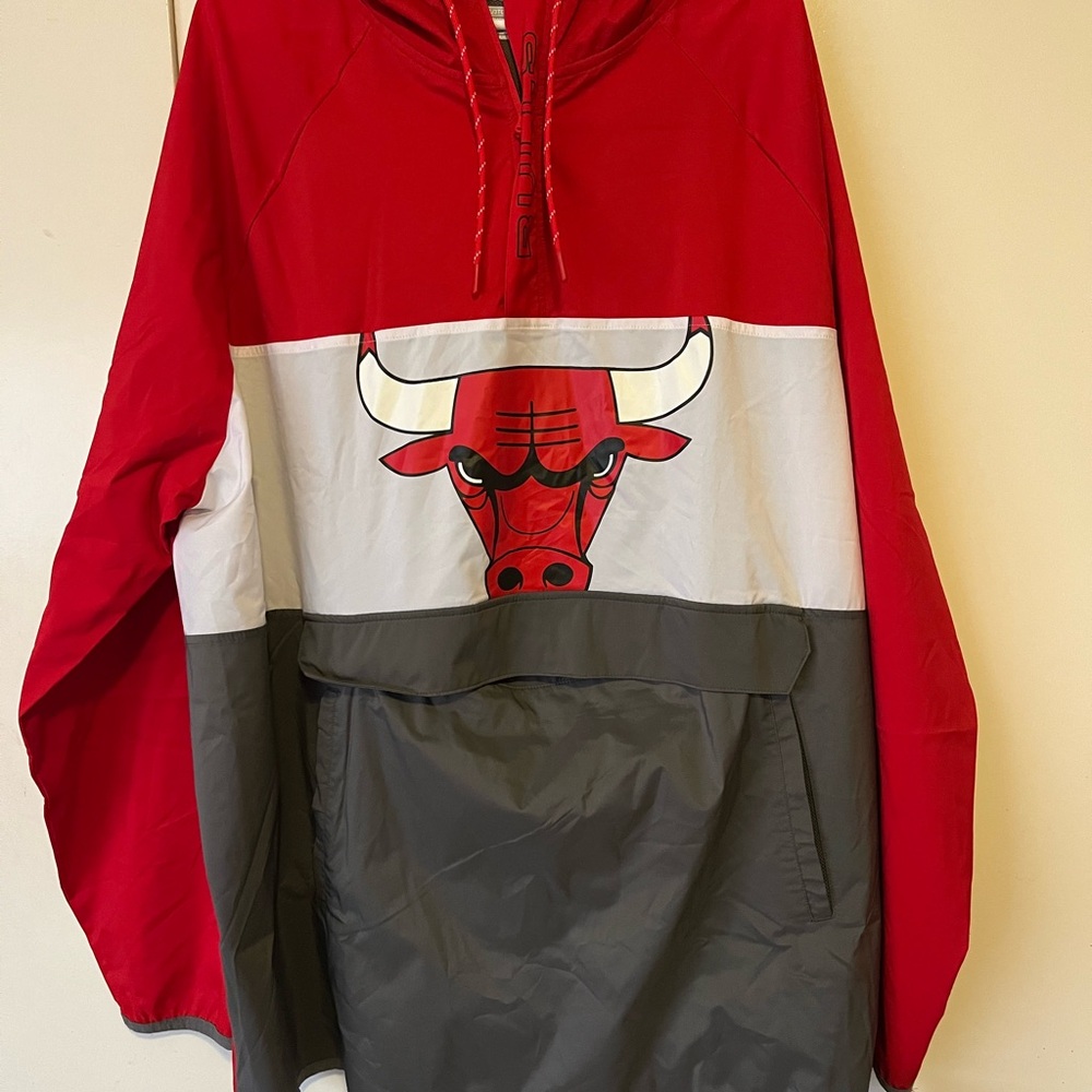 Fanatics Chicago Bulls Red and Gray Windbreaker 3Xl